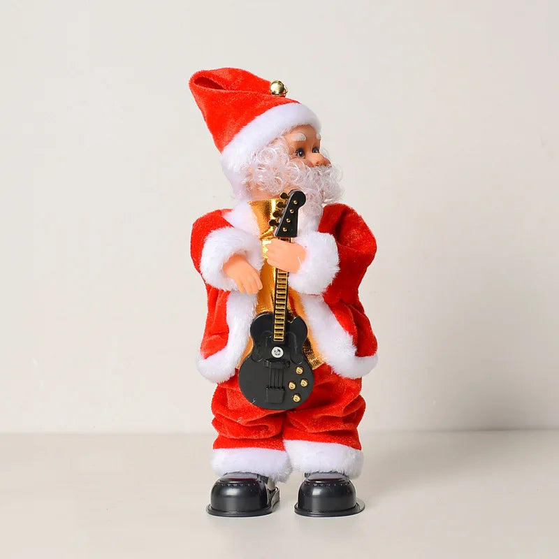 Noël électrique musical hip danse jouer guitare Père Noël poupée ornement avec musique fête Noël décoration cadeau