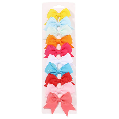 Lot de 10 Barrettes à cheveux avec ruban solide pour petites filles.