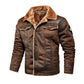 Blouson aviateur en cuir PU pour hommes