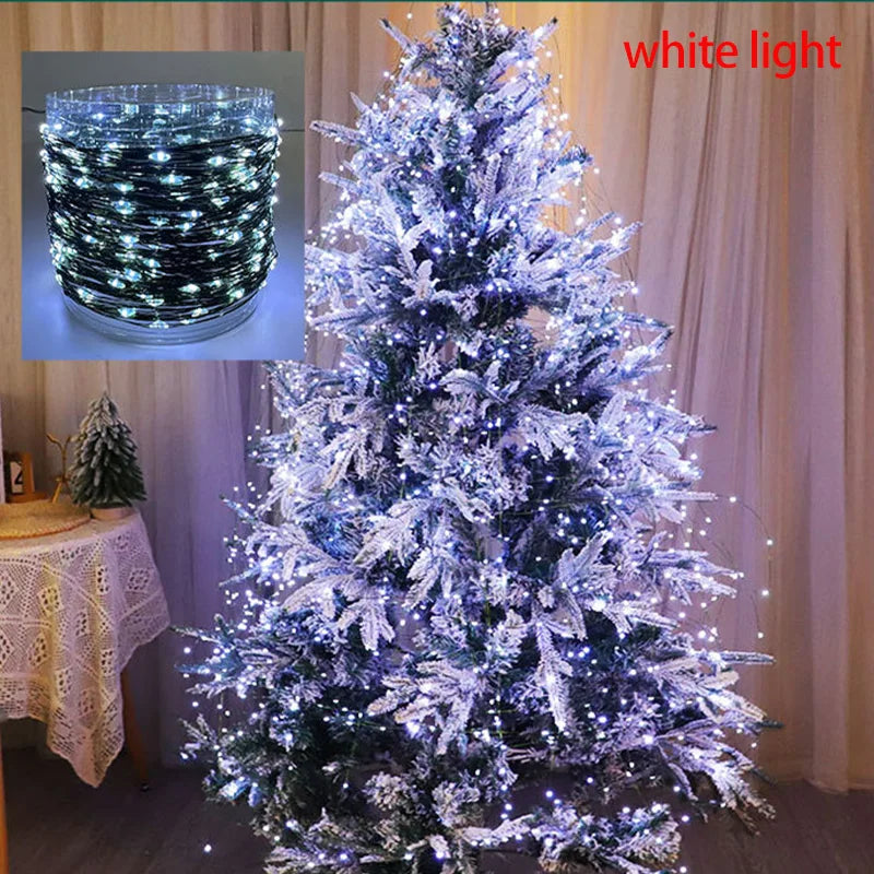 5 m LED Guirlande lumineuse Fée guirlande guirlande blanc chaud pour arbre de Noël Décoration de jardin de fête de mariage