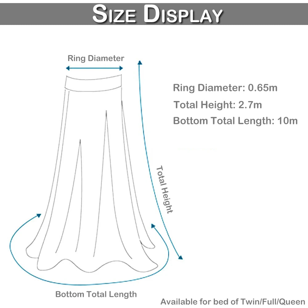 Moustiquaire Suspendue pour Lit de Princesse, Double Couleurs, Rideau de Tente Pliable, Élégant