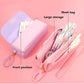 Sable mouvant chat crayon étui mignon sac à crayons Trois couches Grand étui à stylo filles kawaii Papeterie sac dessin animé animaux stylo