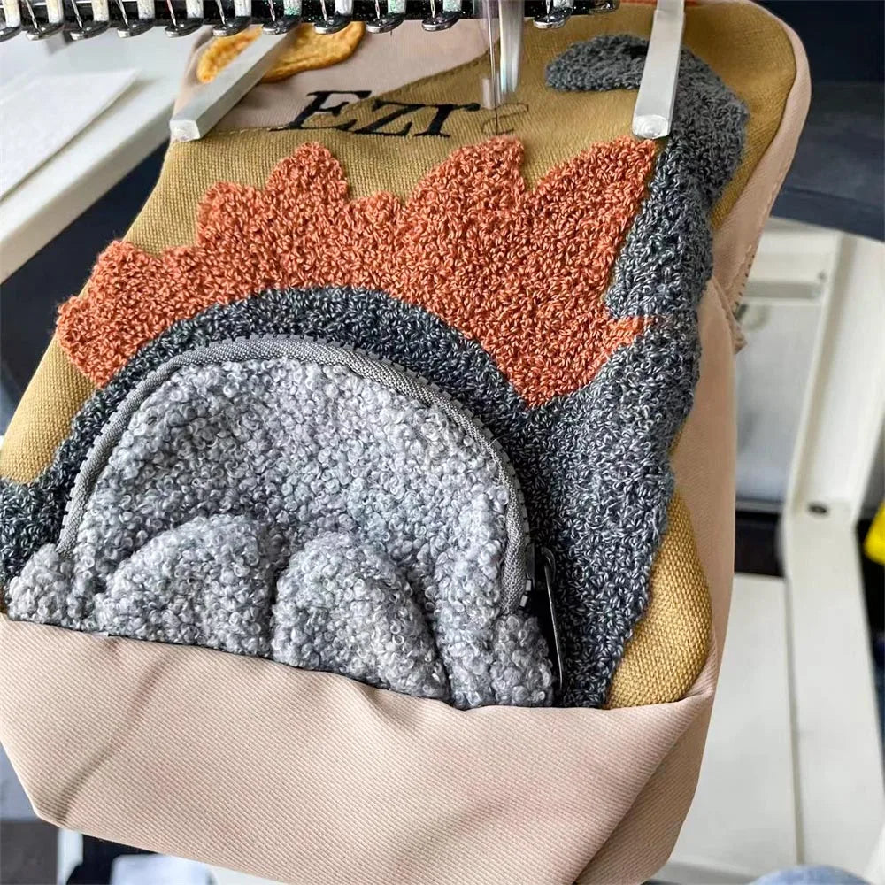 Sac à Dos en Toile à Motif de Dinosaure de Dessin Animé pour Garçon et Fille, Cartable Personnalisé avec Nom Brodé 3-6 ans