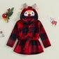 Noël Renne Robe À Manches Longues Plaid Capuche Peignoirs Chauds Pyjama Vêtements de Nuit pour Garçons Filles