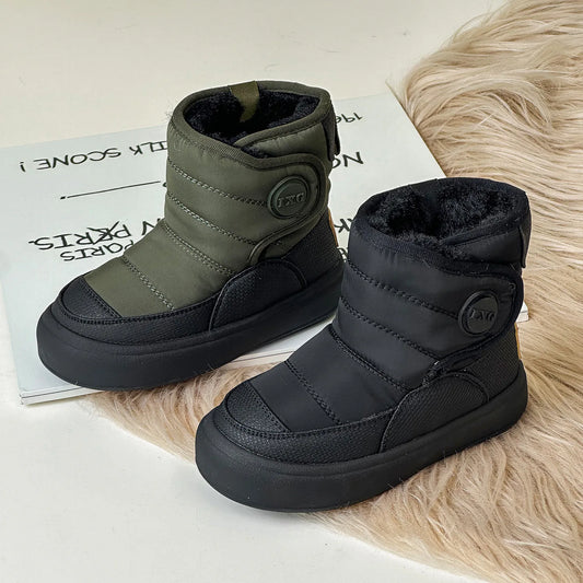Bottes En Cuir Rétro Antidérapant Casual Style Britannique Filles Cheville Bottes 4 À 13 Ans
