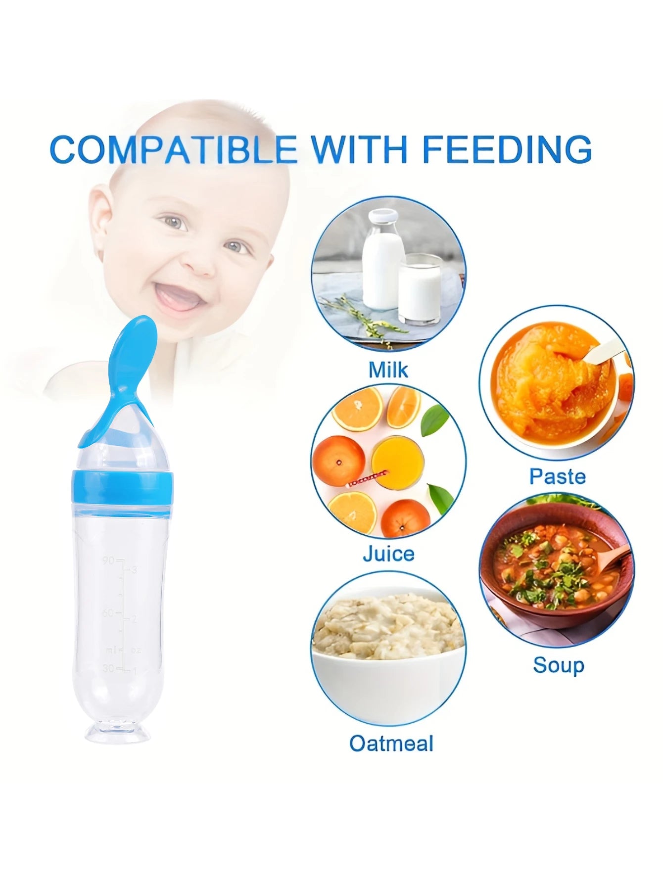 4 Piéces Cuillères en silicone pour l'alimentation des enfants, cuillère bébé, biSantos, compte-gouttes, médecine, tout-petit, couverts, ustensiles, accessoires pour enfants