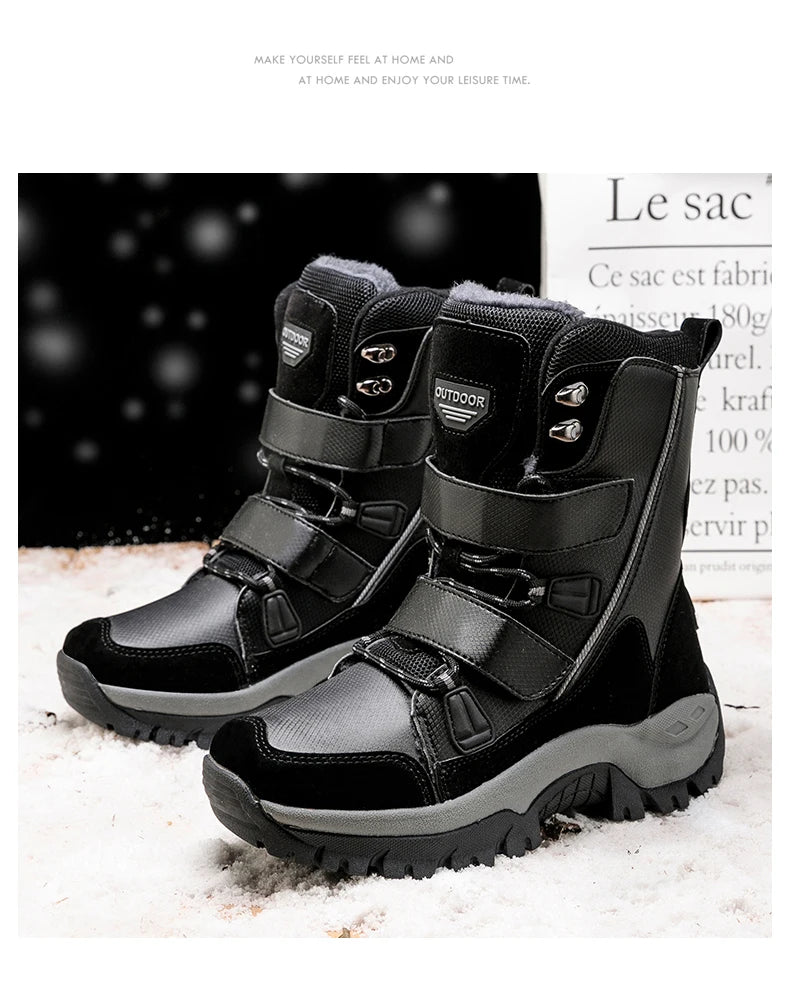 Bottes de neige imperméables mi-mollet pour femmes, peluche