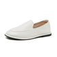 Mocassins en Cuir pour Femme, Chaussures Plates Blanc