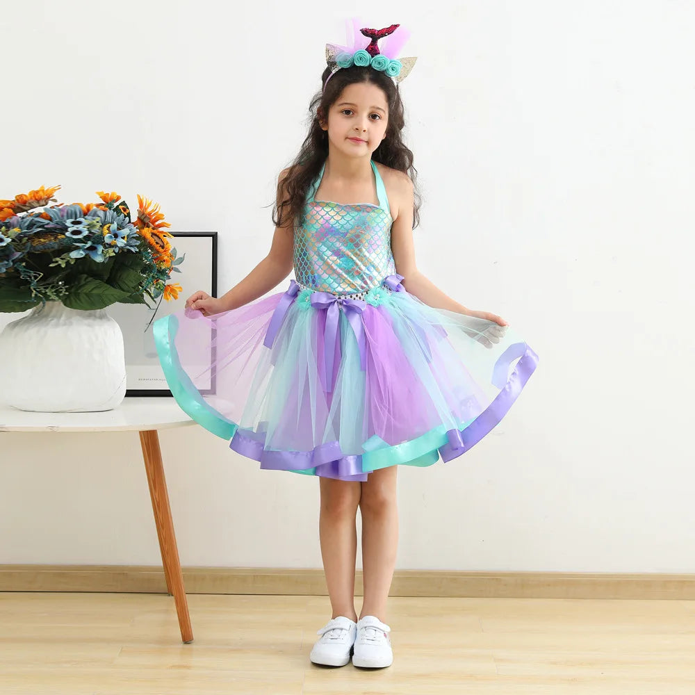 Robe pour fille, Costume Sirène 2-12 ans