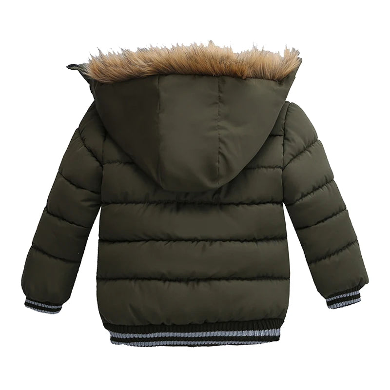 Odziezet Blouson Manteau Fourrure Chaud Enfant Garçon Bébé Ski Vêtement Doudoune à Capuche Veste à Manches Longues Chaud 1-5 Ans