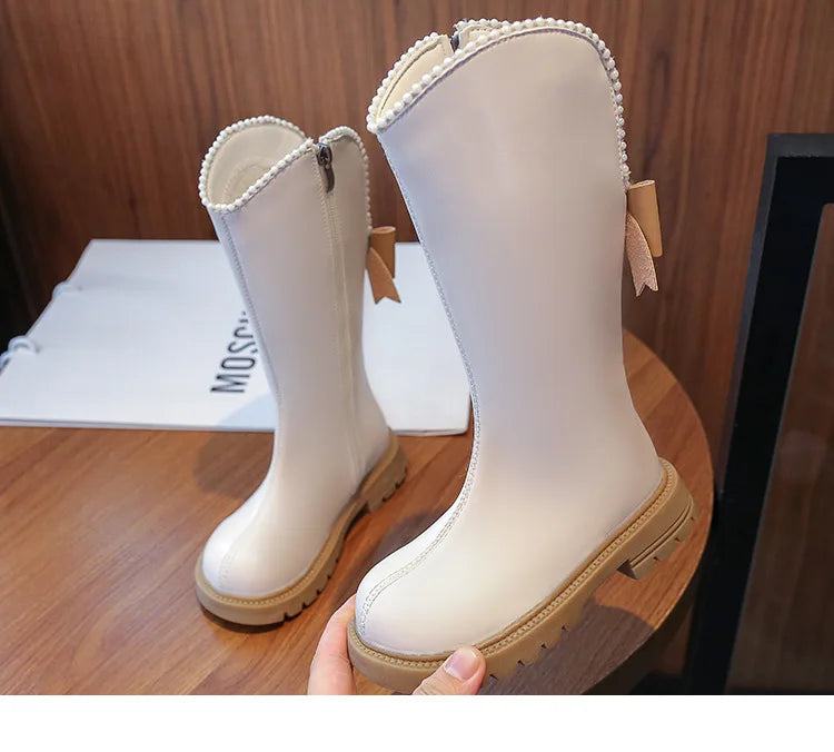 Bottes  En Cuir Princesse élégant avec perlé, d'hiver 26-37