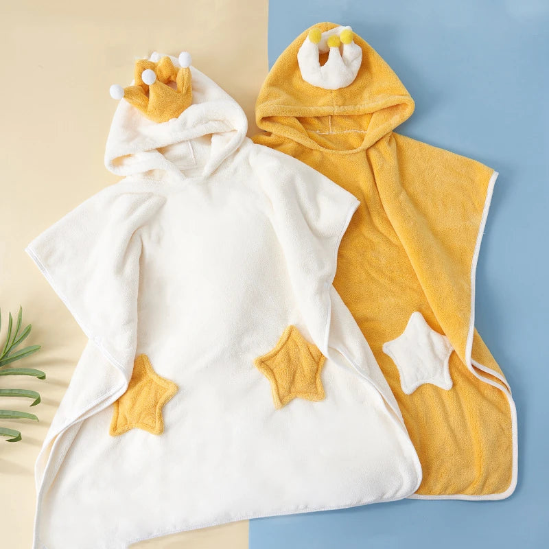 IBLUELOVER Serviette de Bain Enfants Peignoir de Bain Bébé Coton Drap de Bain à Capuche Robes de Chambre Fille Garçon Séchage Rapide Poncho de Bain Doux Serviette de Plage Piscine Natation Douche