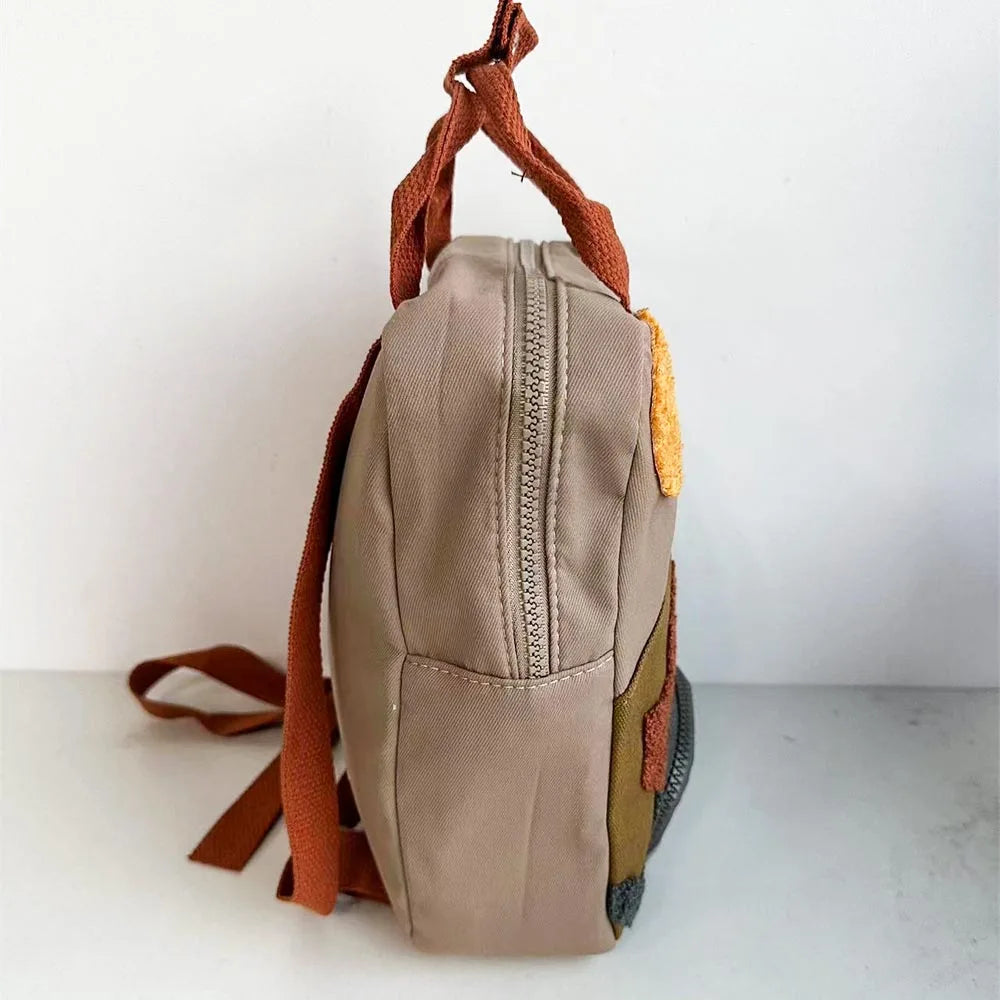 Sac à Dos en Toile à Motif de Dinosaure de Dessin Animé pour Garçon et Fille, Cartable Personnalisé avec Nom Brodé 3-6 ans