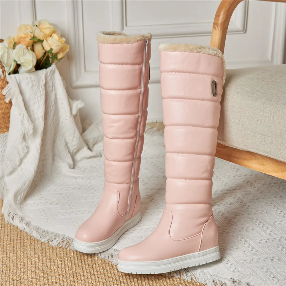 Hiver chaud rose blanc neige bottes femmes et filles