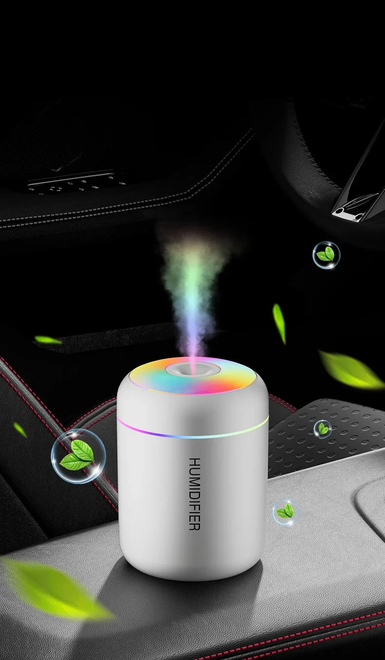 Mini humidificateur d'air électrique USB, diffuseur d'arômes, brumisateur d'aromathérapie, lumières pour voiture, maison