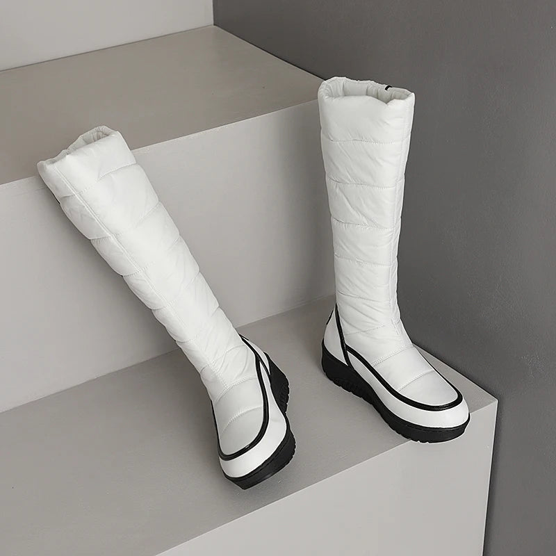 Bottes de neige chaudes au genou pour femmes