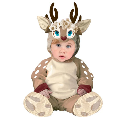 Petit cerf fauve costume pour bébé garçons filles 6M 12M 18M 2pcs / Set Capuche Combishort Avec Chaussures Halloween