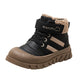 Bottes En Peluche D’hiver Pour Enfants Cuir PU Chaussures En Coton Imperméable Tendance 26-37