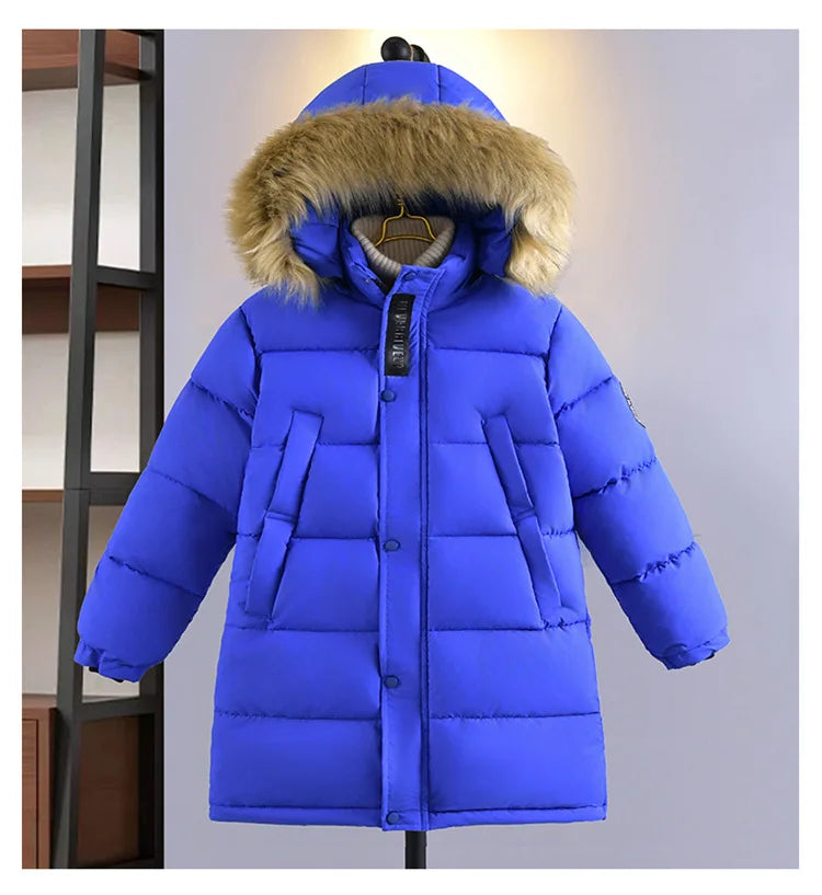 Veste Fourrure Col Mode Garder Au chaud Enfants Veste Capuche Fermeture éclair