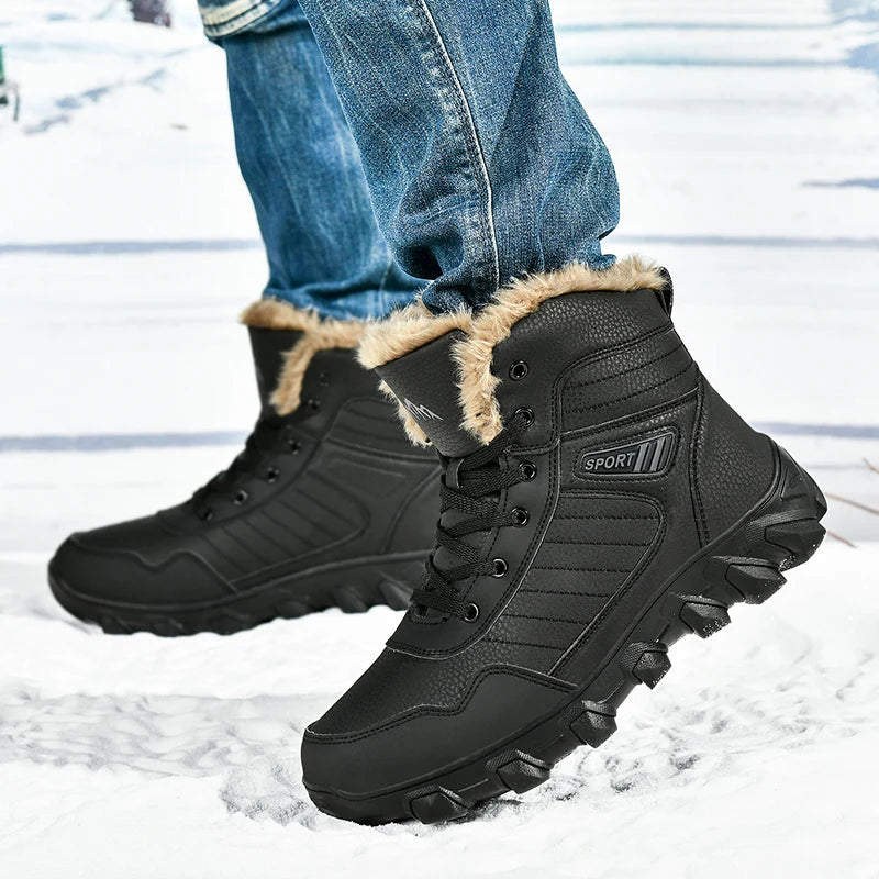 Nouveau Hiver Hommes Bottes  Chaud Hommes Chaussures Imperméable Antidérapant En Peluche