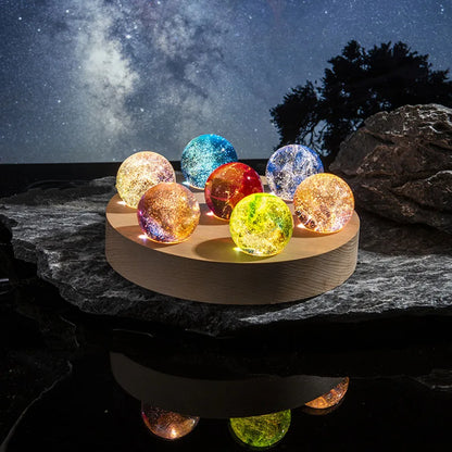 Boule d'étoile en verre colorée, planète Shoous, planètes d'astronomie, décoration de la maison