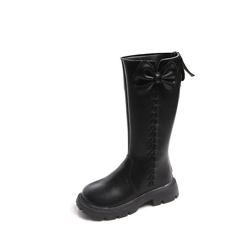 Bottes Avec Fermeture Éclair Arrière Filles Princesse Bottes Hautes Hiver