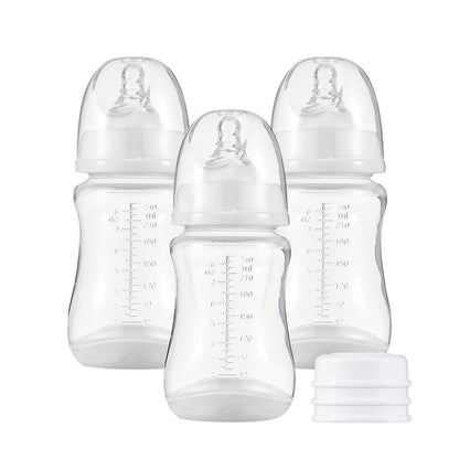 Biberon pour bébé, 3 pièces, en silicone 300 ml