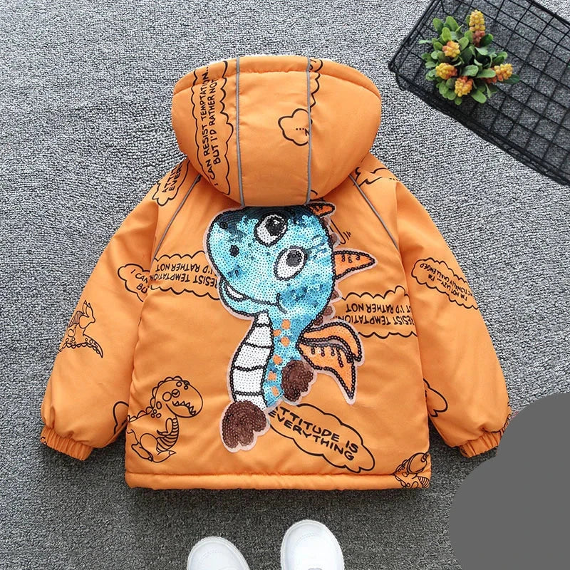 Manteau Imprimé Fermeture Éclair Sweat À Capuche garçon 1- 7 ans