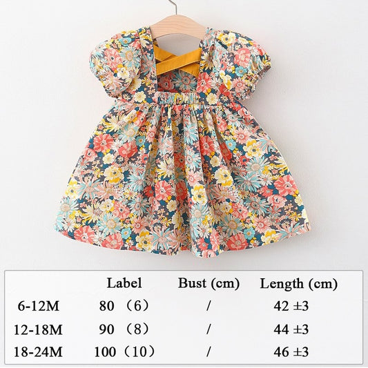 Robe Imprimée Intégrale Avec Des Fleurs Pour Enfant En Bas Âge Et Chapeau, Jolie Robe Sans Manches Avec Nœud Décoratif, Vêtements Pour Bébé Fille Pour L'été