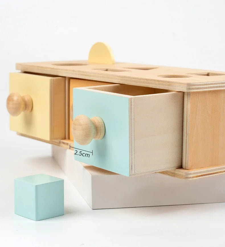 BlueXP Jouets Montessori 1 an Jouet de Boîte à Monnaie en Bois Montessori Object Boîte Permanente pour Enfants Boîte à Monnaie Montessori avec des Pièces Plus épaisses pour éducatif pour Votre Bébé