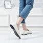Mocassins en Cuir pour Femme, Chaussures Plates Blanc