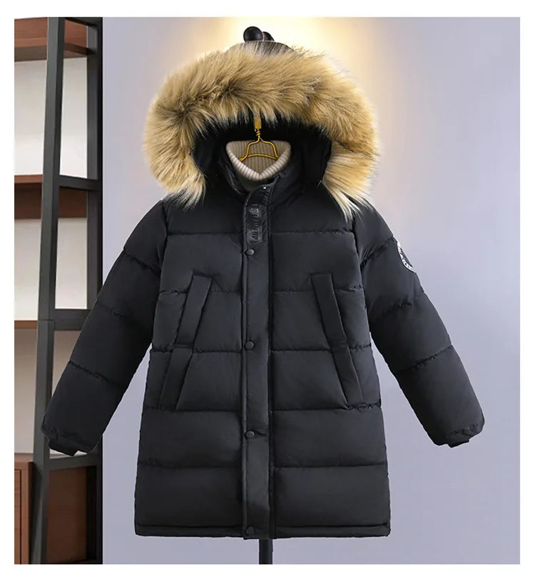 Veste Fourrure Col Mode Garder Au chaud Enfants Veste Capuche Fermeture éclair