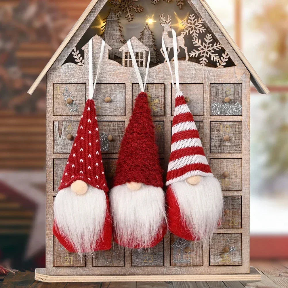 3Pcs Mini poupée de Noël suspendue arbre de Noël pendentif poupée en peluche