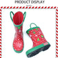 Bottes de pluie de Noël pour enfants, antidérapantes et imperméables à la pointe de la tendance, avec un design à double oreille 23 - 34