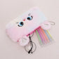 Étui à crayons en peluche kawaii Boîte à stylos mignonne Grande capacité pour les filles Sac de rangement Fournitures de bureau scolaires