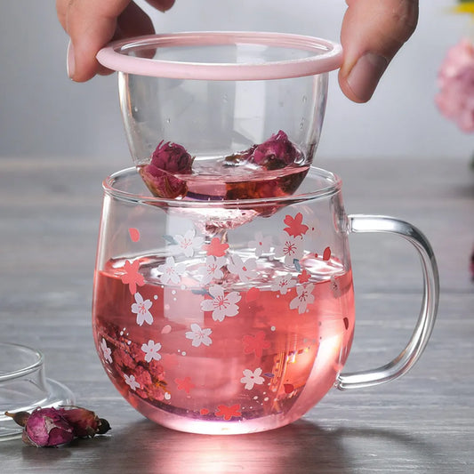 Tasse en Verre avec Infuseur à Thé Filtre 300ml