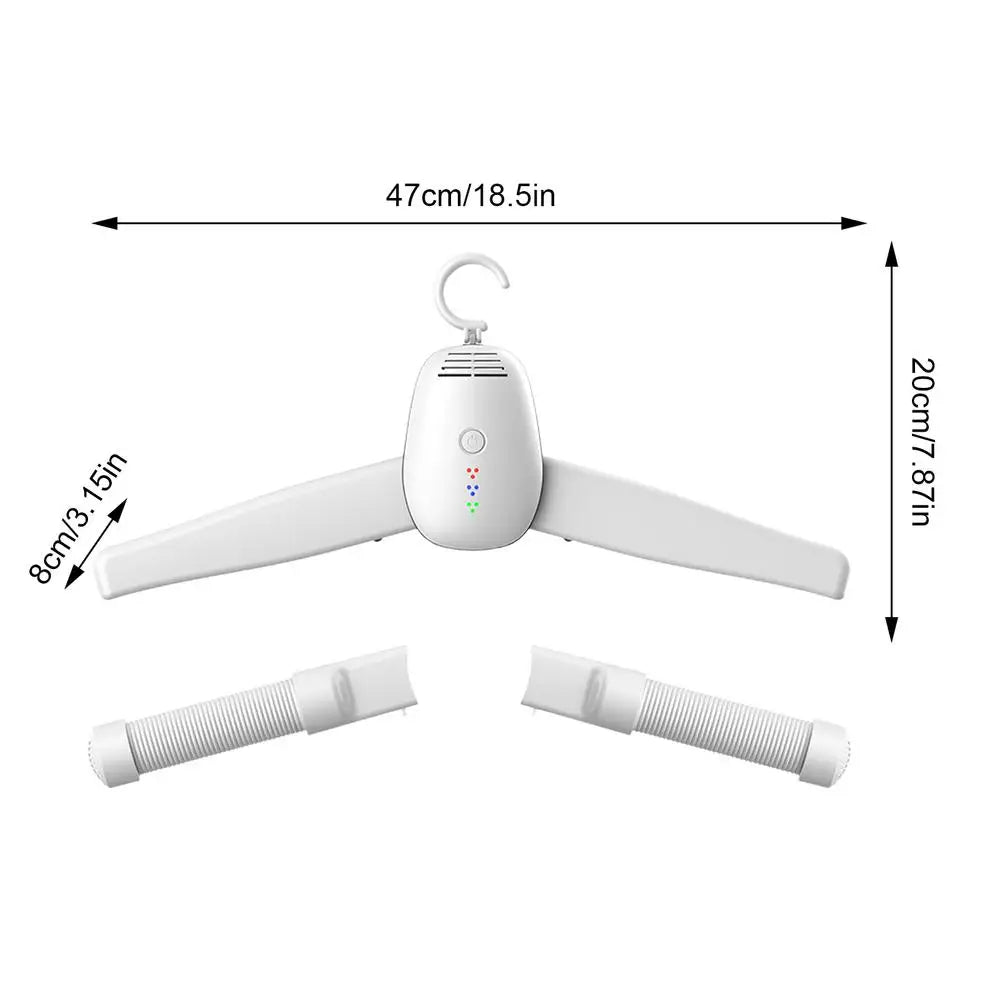 Petit cintre électrique portable, sèche-linge portable, poignées amovibles, séchage rapide pour les voyages