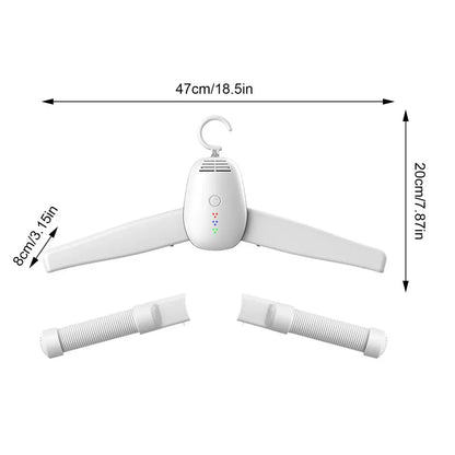 Petit cintre électrique portable, sèche-linge portable, poignées amovibles, séchage rapide pour les voyages