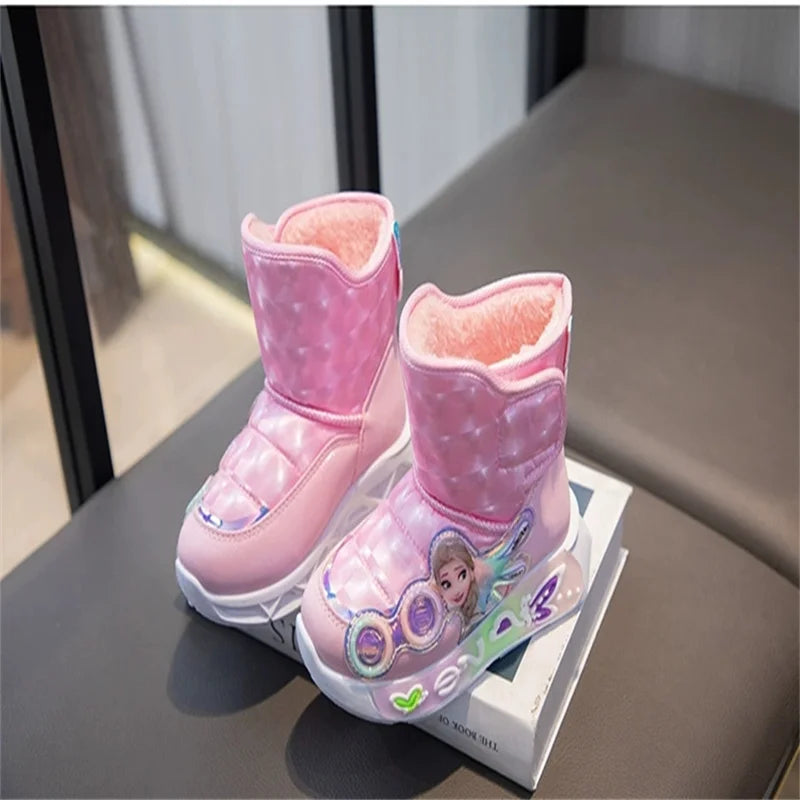Bottes En Peluche Imperméable Antidérapant Fille Frozen Princesse Elsa 26-37
