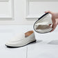 Mocassins en Cuir pour Femme, Chaussures Plates Blanc