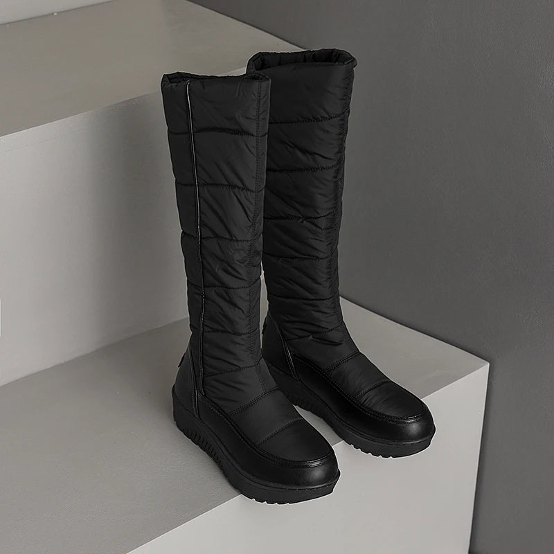 Bottes de neige chaudes au genou pour femmes