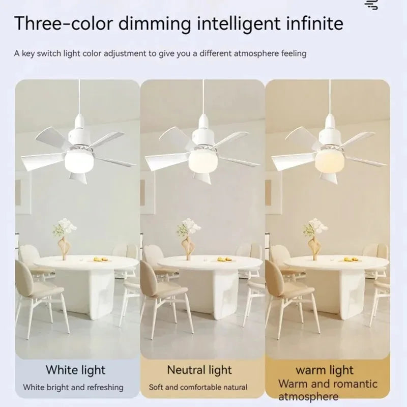 Ventilateur de Plafond LED avec Télécommande, Sans Fil, Moderne, Intelligent, Intensité Réglable, 30W
