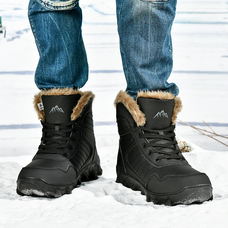 Nouveau Hiver Hommes Bottes  Chaud Hommes Chaussures Imperméable Antidérapant En Peluche