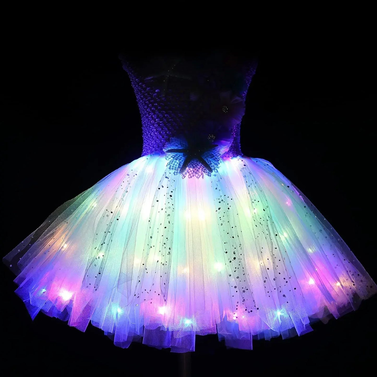 Robe pour Princesse de Sirène avec des lumières LED , Fille 1 - 10 ans