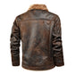 Blouson aviateur en cuir PU pour hommes