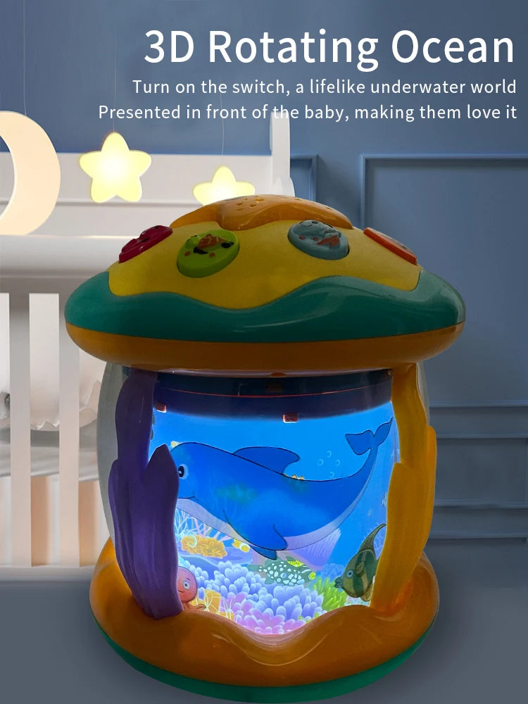 Jouets pour bébés 6 à 12 mois musical, Ocean Projecteur rotatif Cadeaux pour bébés pour les tout-petits Enfants