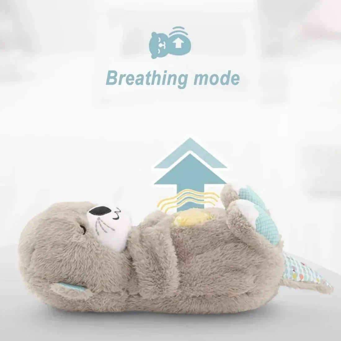Loutre Poupée En Peluche Jouet Bébé Enfants Apaisant Musique Compagnon De Sommeil Son et Lumière + Badge anti-mostique