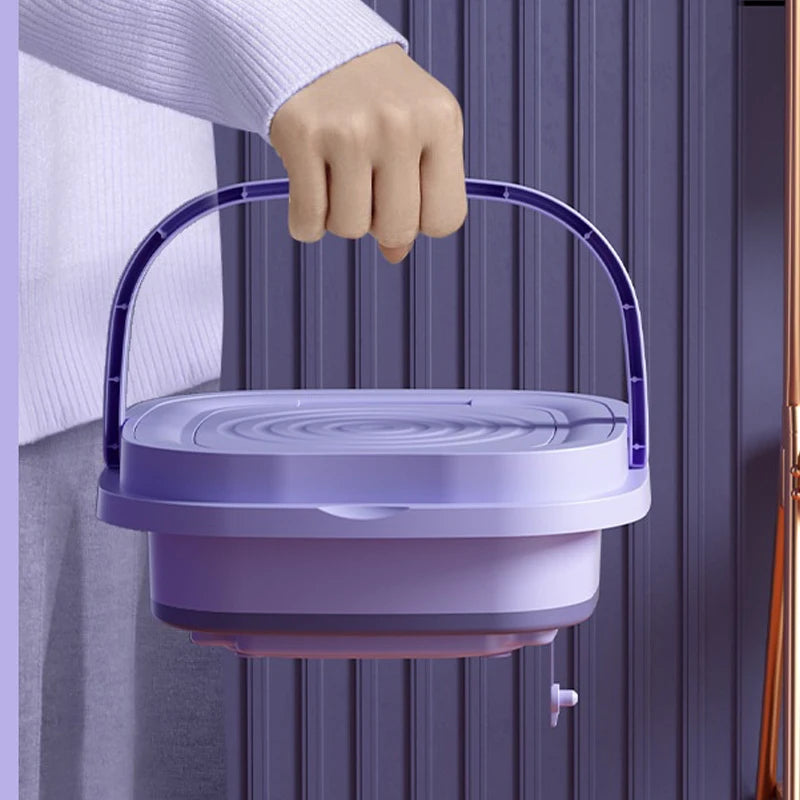 Machine a laver Portable Violet pliable avec centrifugeuse 8l 220V Mini-linge automatique pour chaussettes sous-vetement Balachov