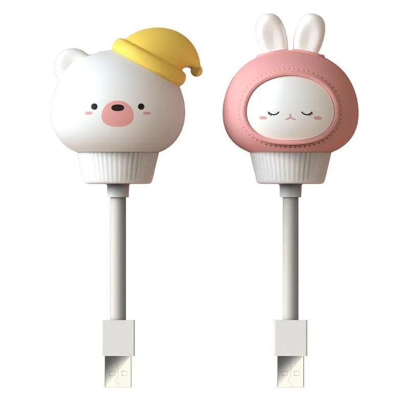 USB veilleuse LED Chlidren mignon dessin animé lampe de nuit ours lapin télécommande pour bébé