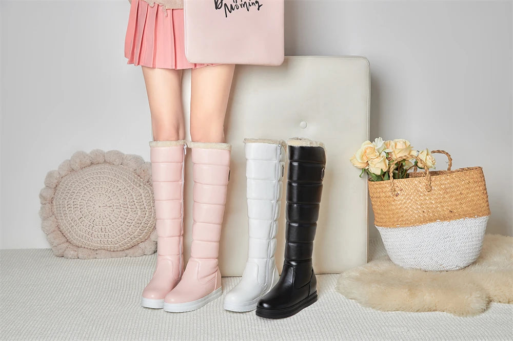 Hiver chaud rose blanc neige bottes femmes et filles